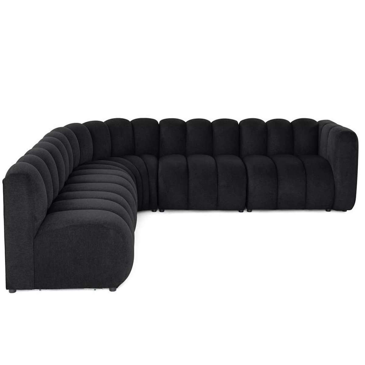 LISA DESIGN Debbie - canapé modulable d'angle gauche 5 places en tissu texturé