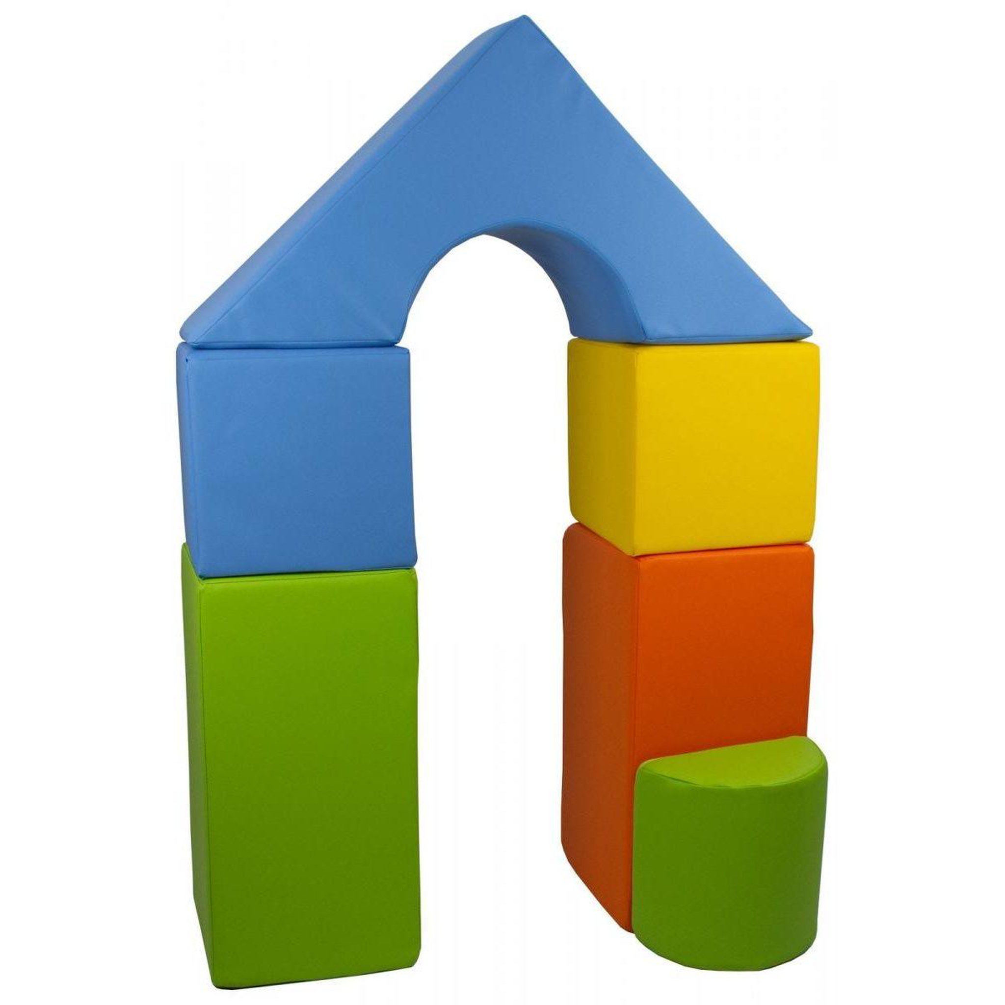 VELINDA Petit château - lot de 11 blocs en mousse pour le jeu jaune, vert, bleu, orange