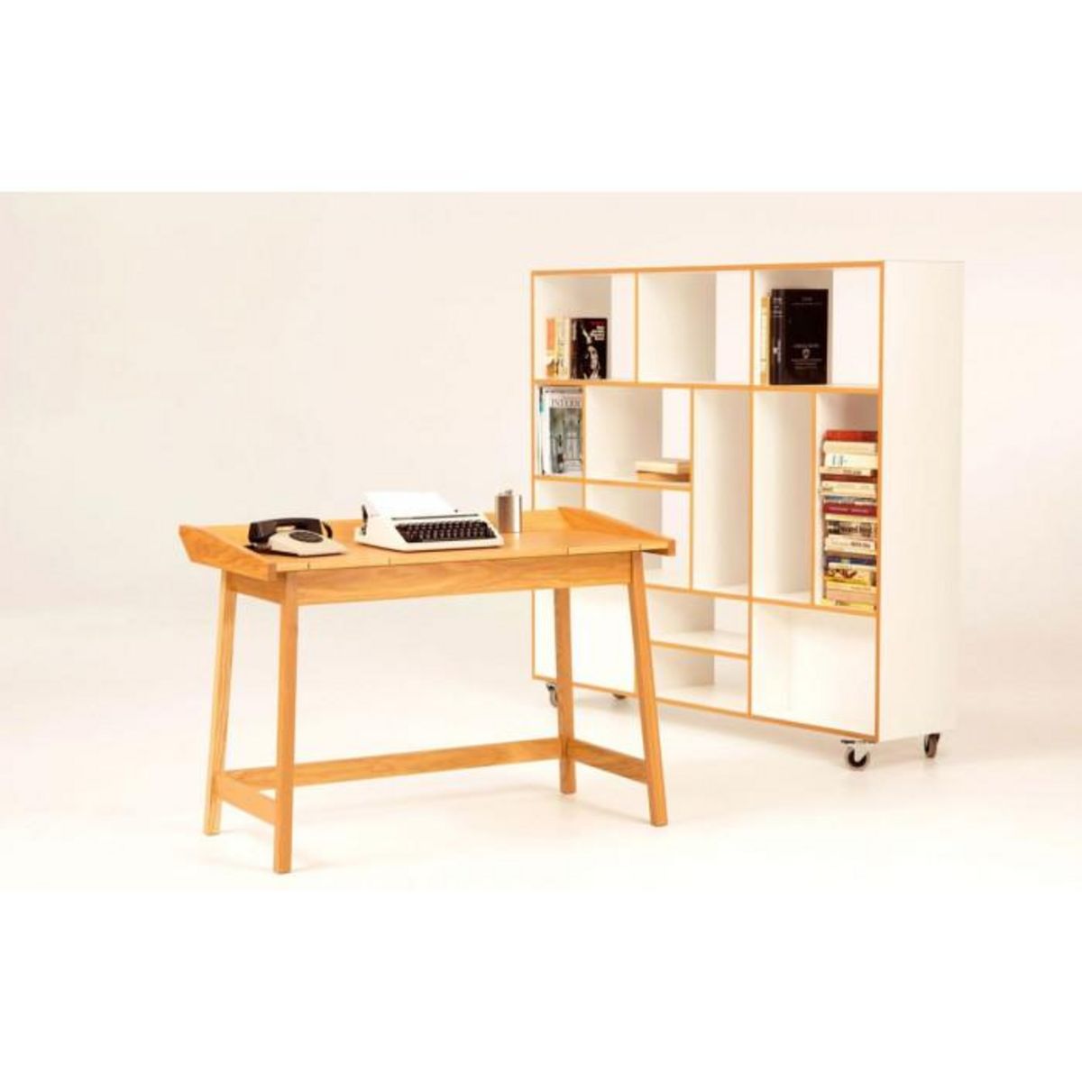Paris Prix Étagère Bibliothèque Design  Southbury  143cm Chêne & Blanc