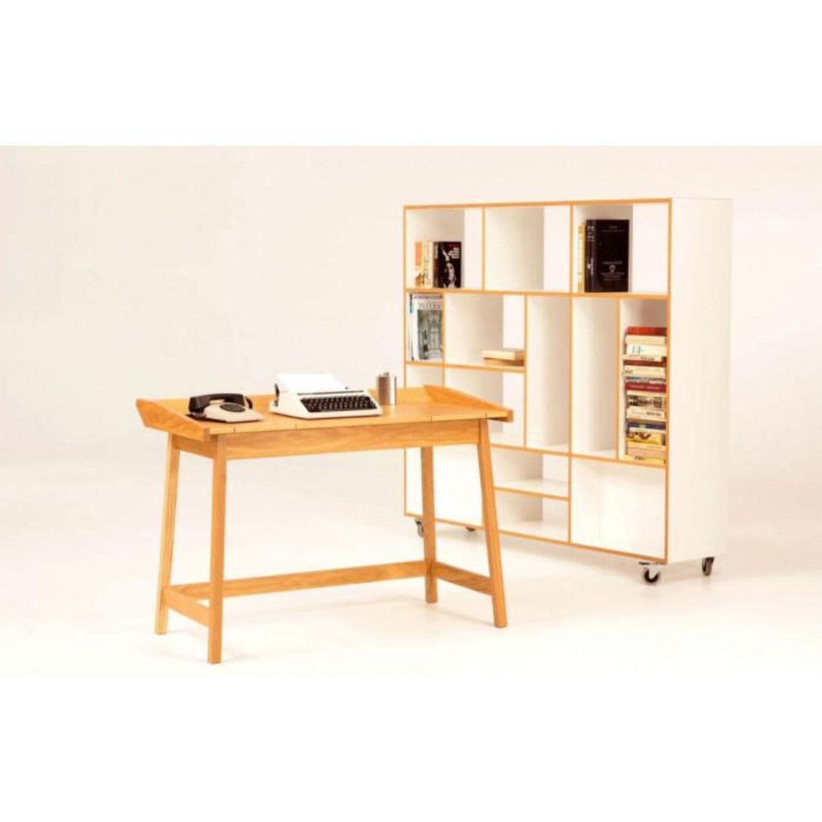 Paris Prix Étagère Bibliothèque Design  Southbury  143cm Chêne & Blanc