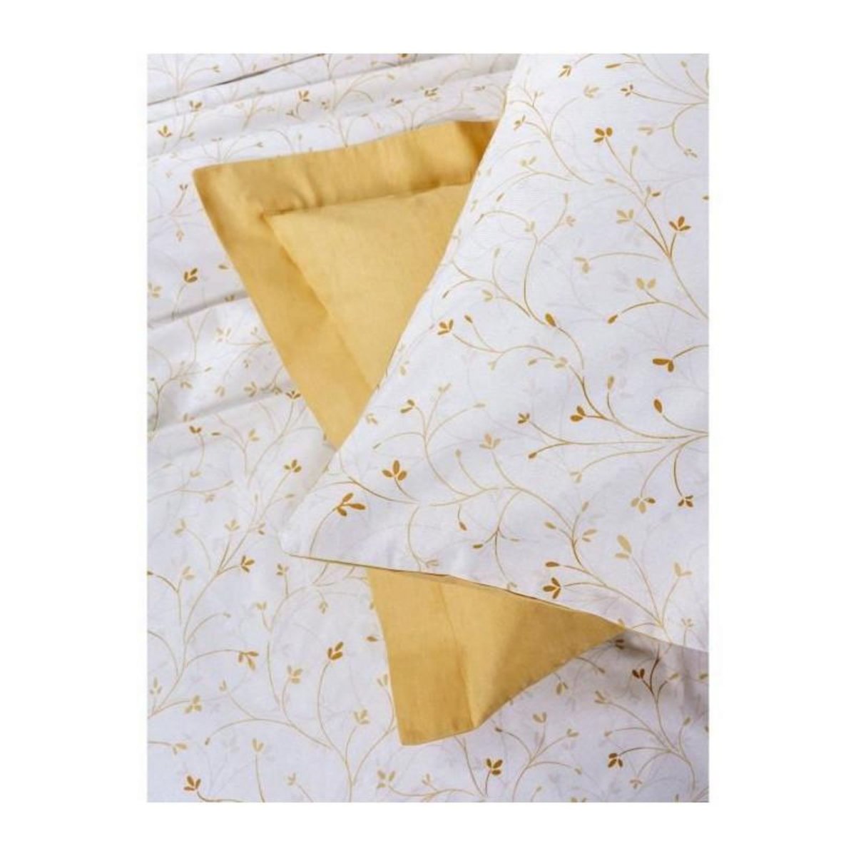 GENERIQUE Parure de lit - 129CTN64850 - 1 housse de couette 220 x 240 cm + 2 taies d'oreiller 60 x 60 cm - 100% coton ranforcé - Moutarde