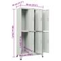 Voir la diapositive 6 : VIDAXL Armoire a casier avec 6 compartiments Acier 90x45x180 cm Gris