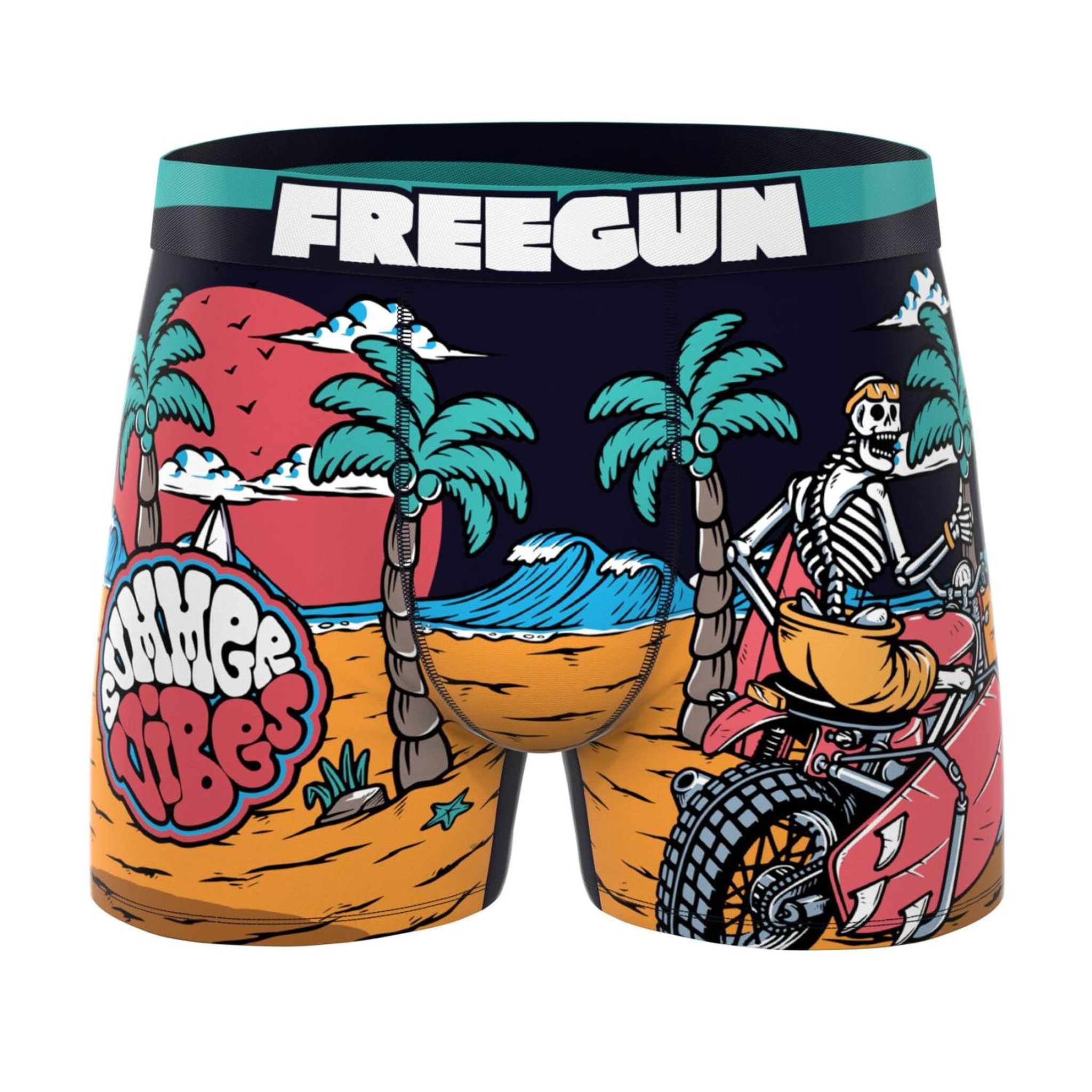 Voir la diapositive 5 : FREEGUN Lot de 3 boxers enfant retro summer