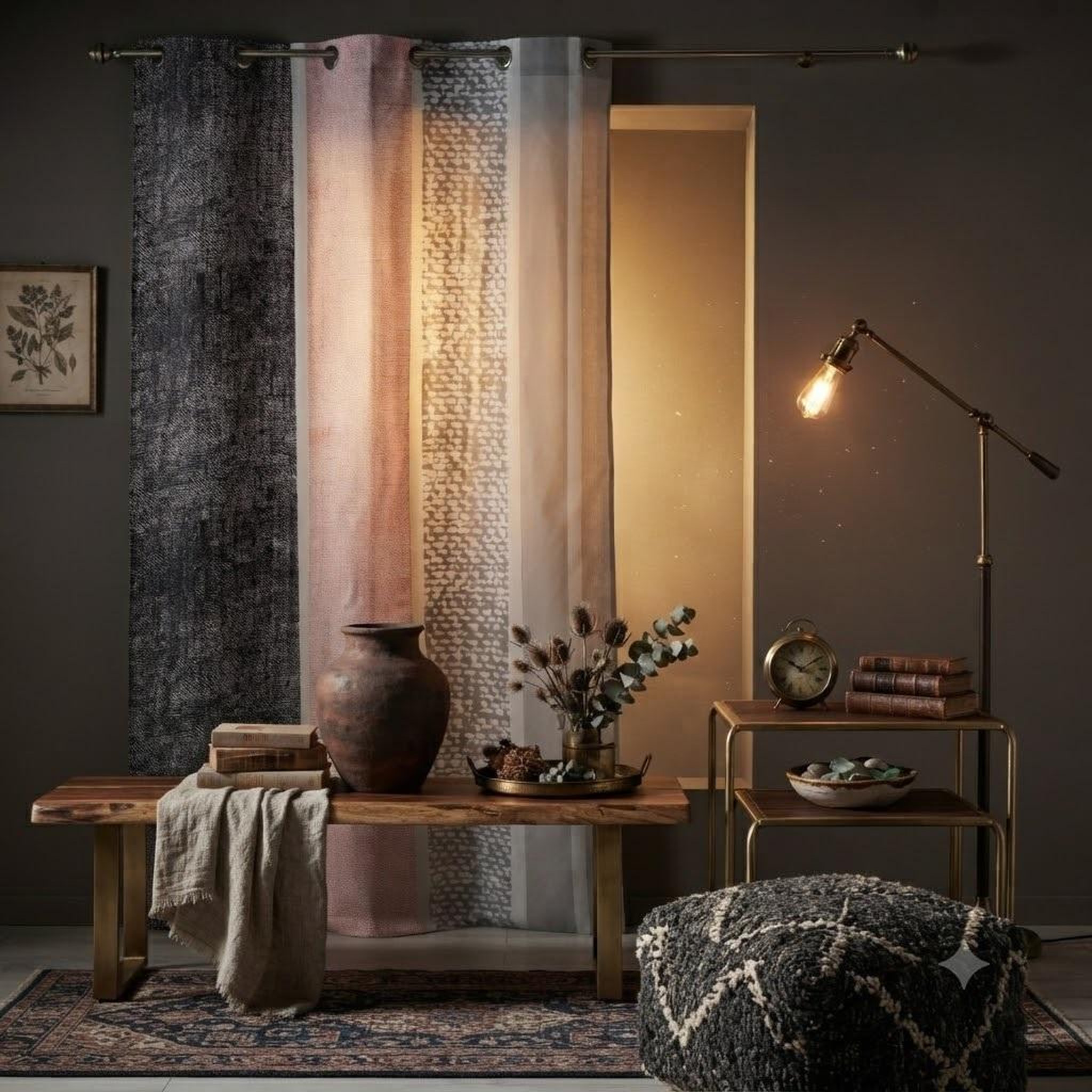 Voir la diapositive 6 : Eden Rideau a oeillets 140 x 240 cm textilio rose