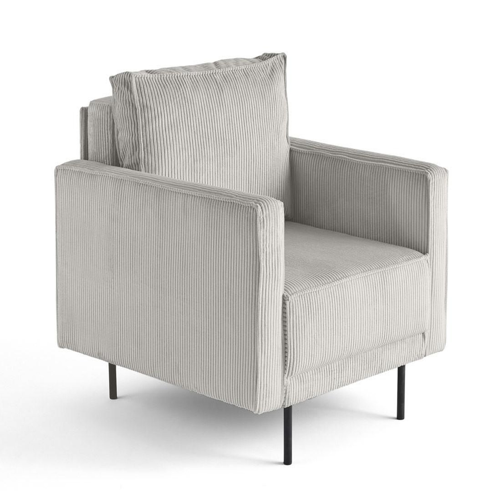 Voir la diapositive 2 : LISA DESIGN Charlie - fauteuil - pieds hauts - en velours côtelé