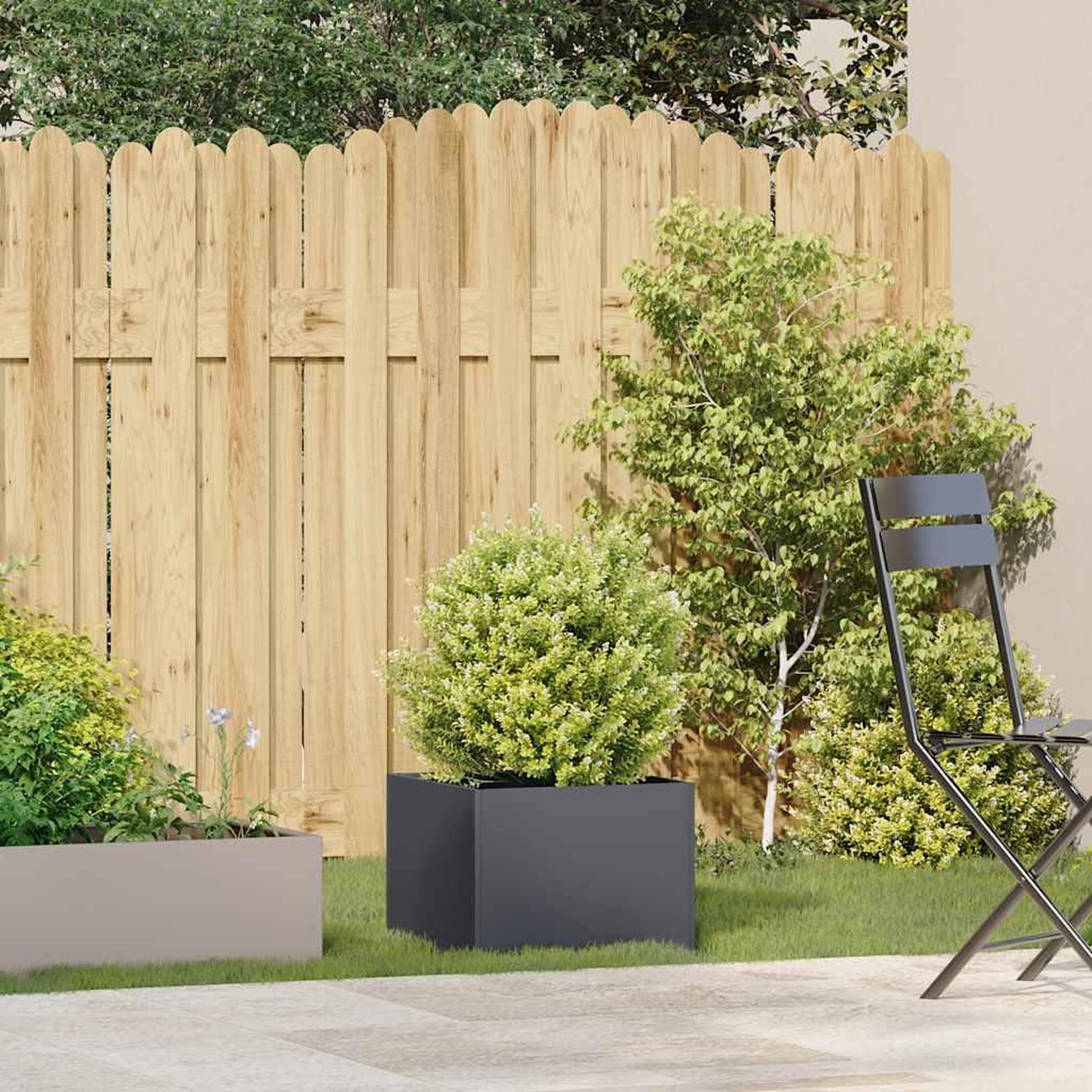 Voir la diapositive 3 : VIDAXL Jardiniere anthracite 40x40x30 cm acier