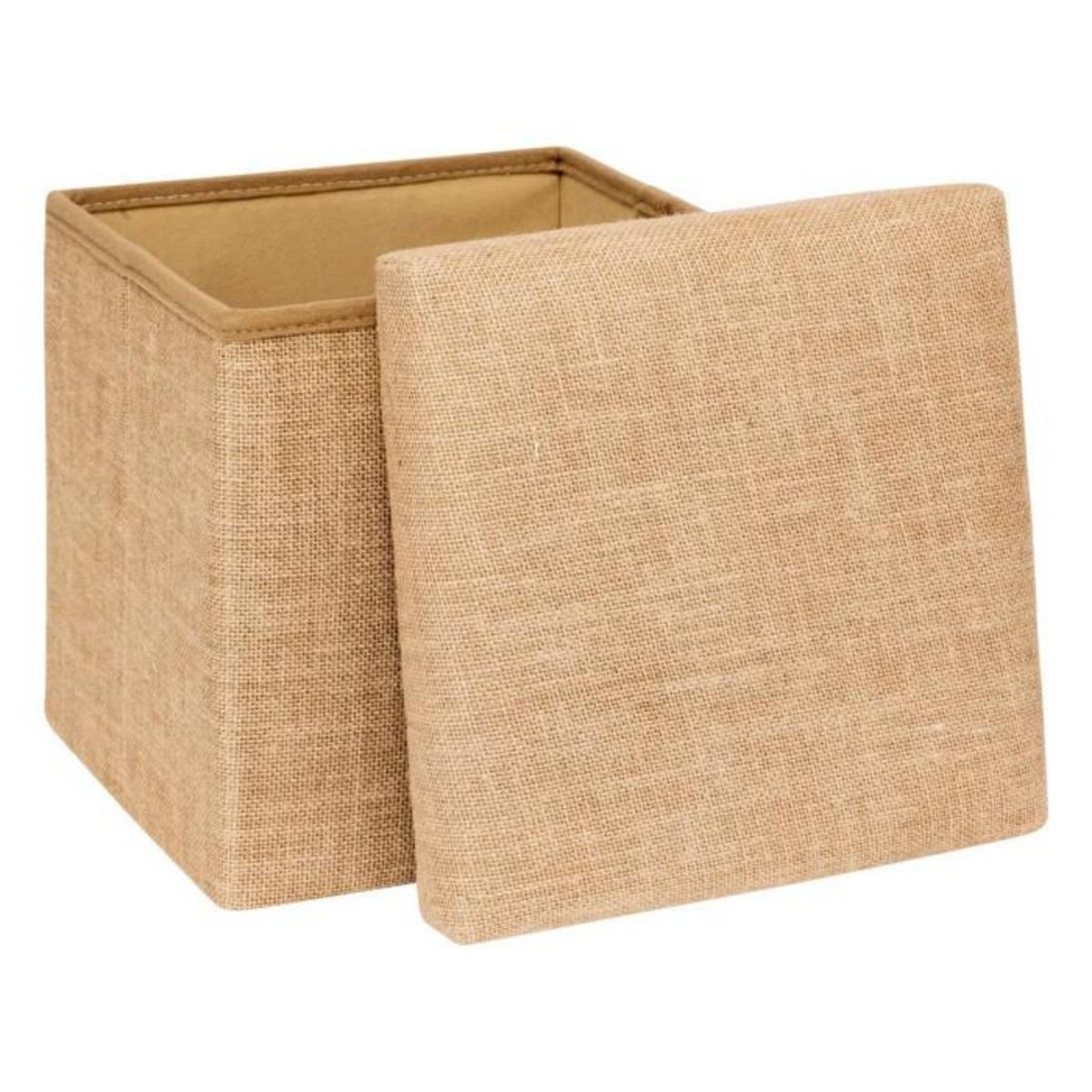FIVE Pouf Coffre Pliant  Toile de Jute  31cm Naturel