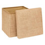 Voir la diapositive 2 : FIVE Pouf Coffre Pliant  Toile de Jute  31cm Naturel