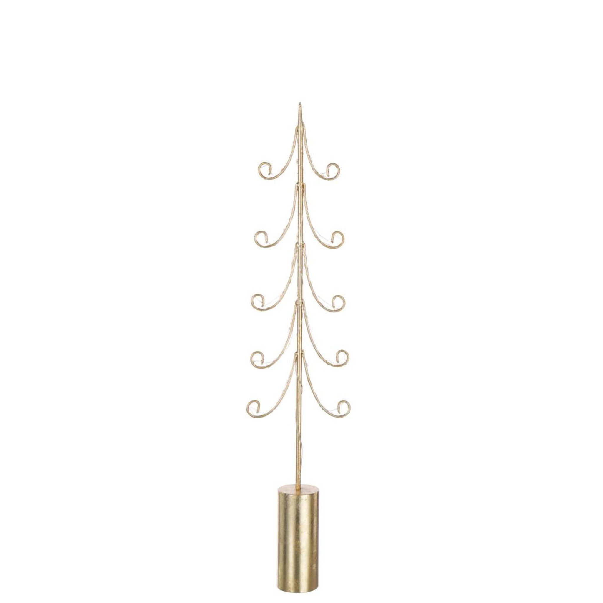 Voir la diapositive 2 : J-LINE Sapin à led en métal  cylindre  72cm doré
