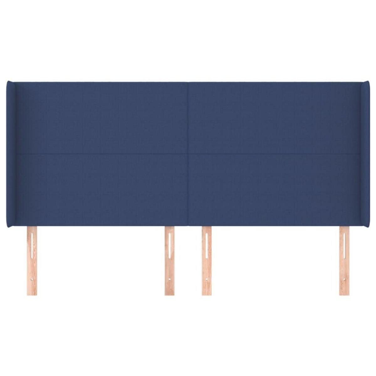 VIDAXL Tete de lit avec oreilles Bleu 203x16x118/128 cm Tissu