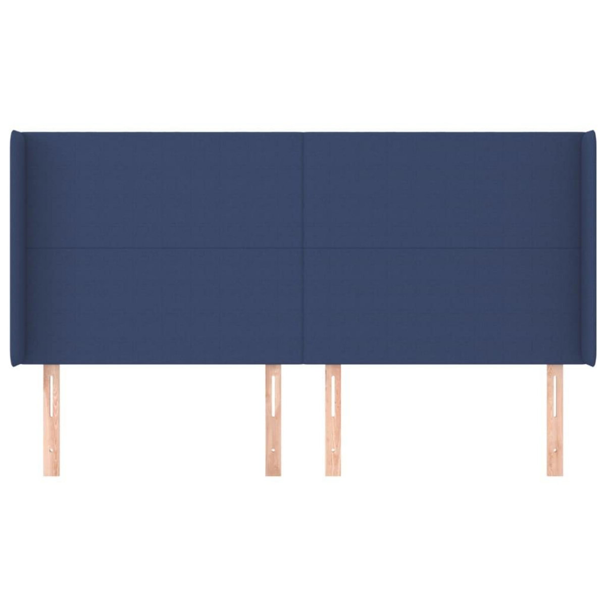 VIDAXL Tete de lit avec oreilles Bleu 203x16x118/128 cm Tissu