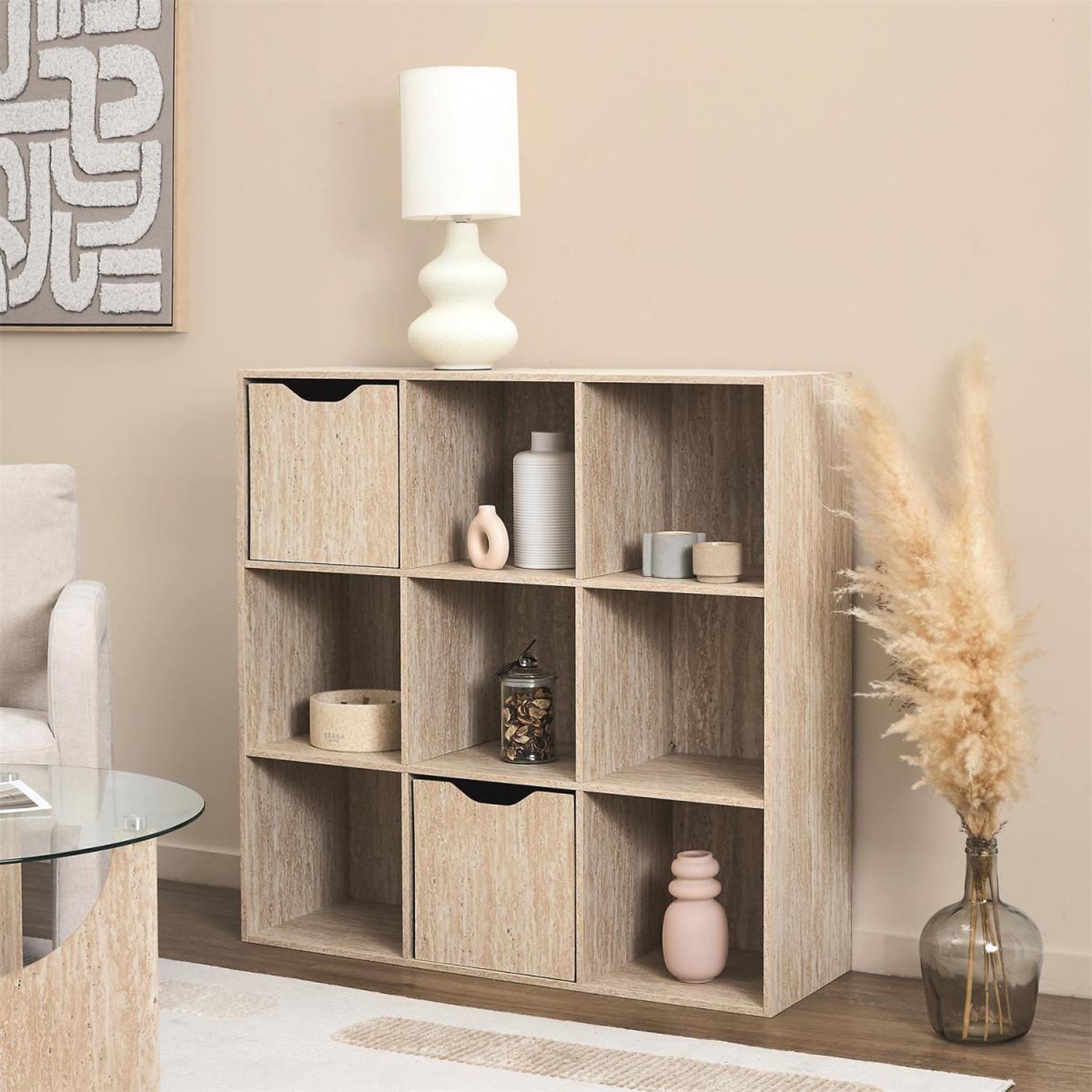 Voir la diapositive 5 : The Home Deco Factory Étagère modulable 9 cases  pietra  99cm beige