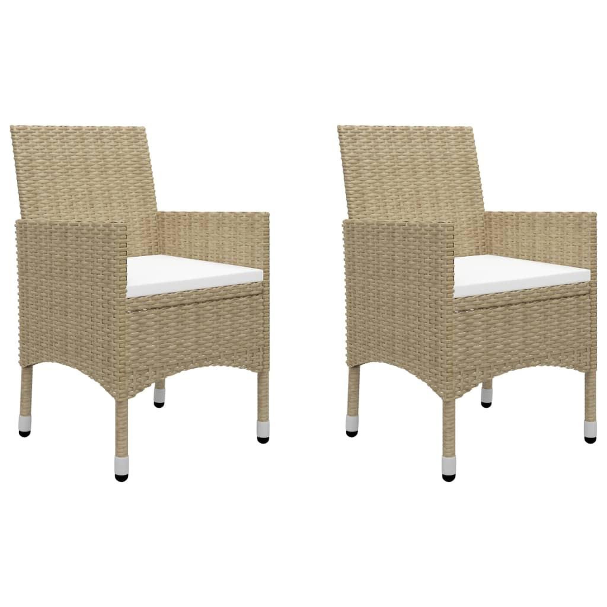 Voir la diapositive 3 : VIDAXL Ensemble de bistro jardin 3 pcs resine tressee et verre trempe