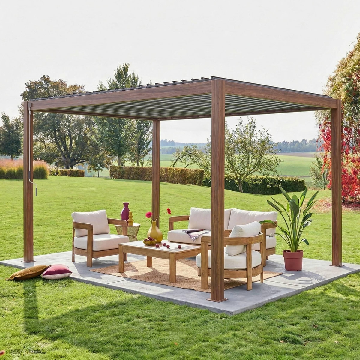 SWEEEK Pergola bioclimatique aluminium lames orientables 4x3m Triomphe