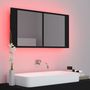 Voir la diapositive 5 : VIDAXL Armoire a miroir de salle de bain LED Noir 90x12x45 Acrylique