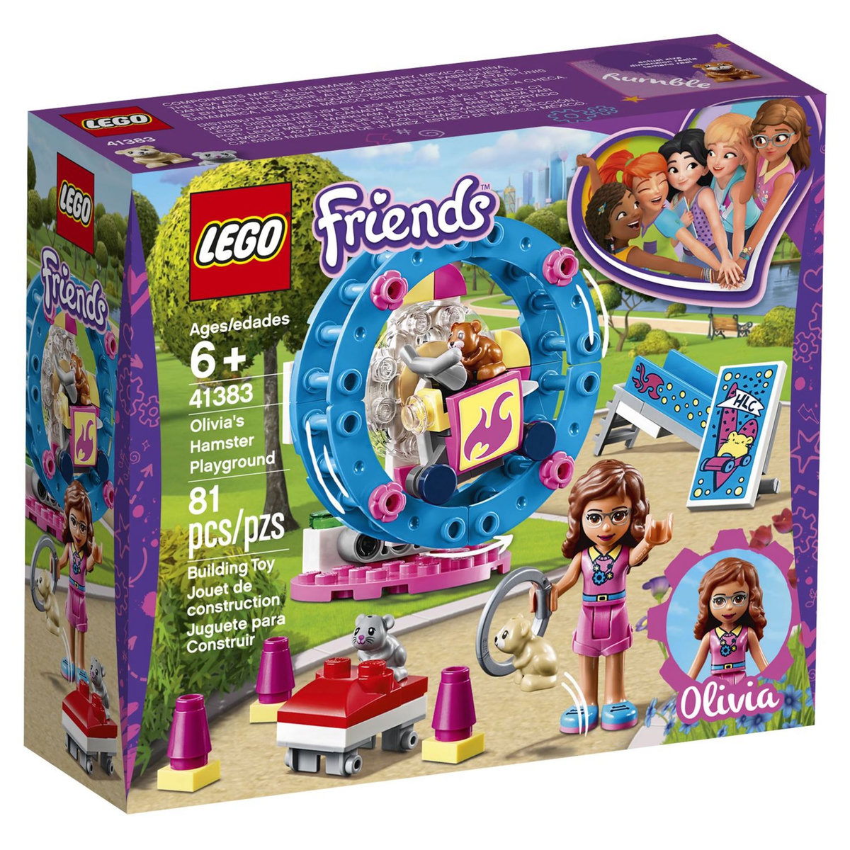 LEGO Friends 41383 - L&rsquo;aire de jeu du hamster d'Olivia