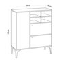 Voir la diapositive 6 : CONCEPT USINE Buffet haut 3 portes et 4 niches couleur chêne 100x125cm EWA