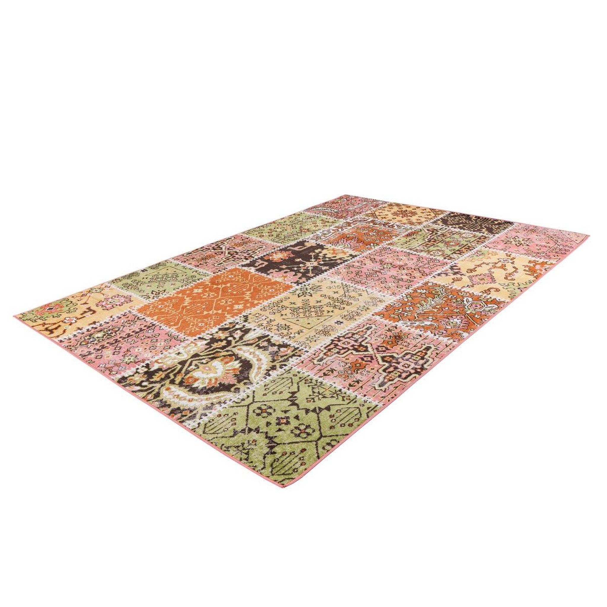 Voir la diapositive 4 : Paris Prix Tapis patchwork à poils courts  ariya  multicolore