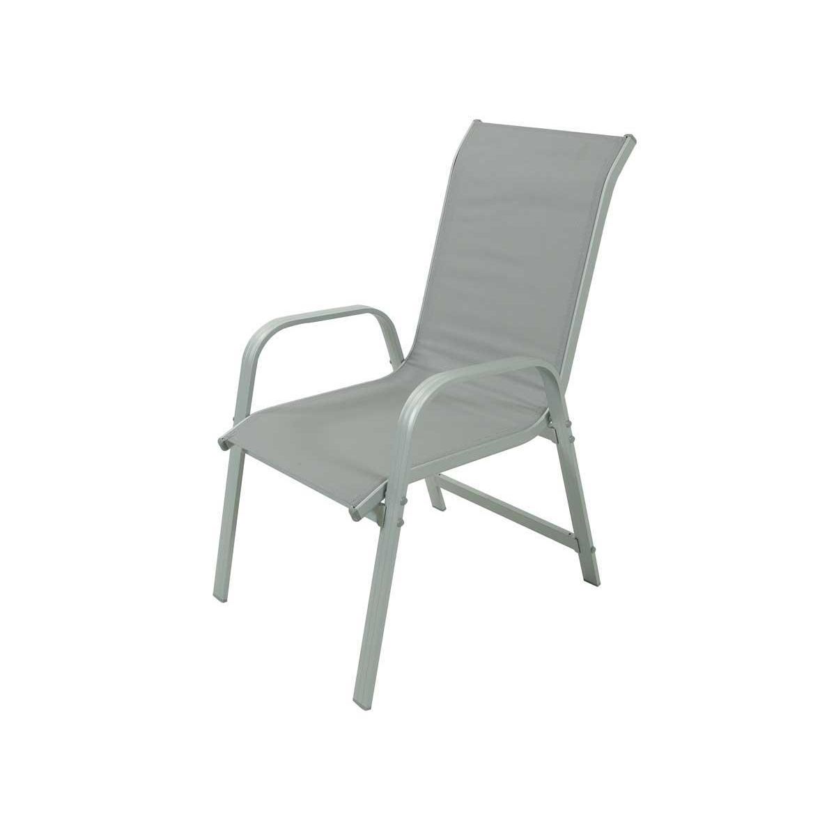 Habitat et Jardin Fauteuil jardin Alu/Textilène  Porto  - Phoenix - Gris clair - Lot de 2