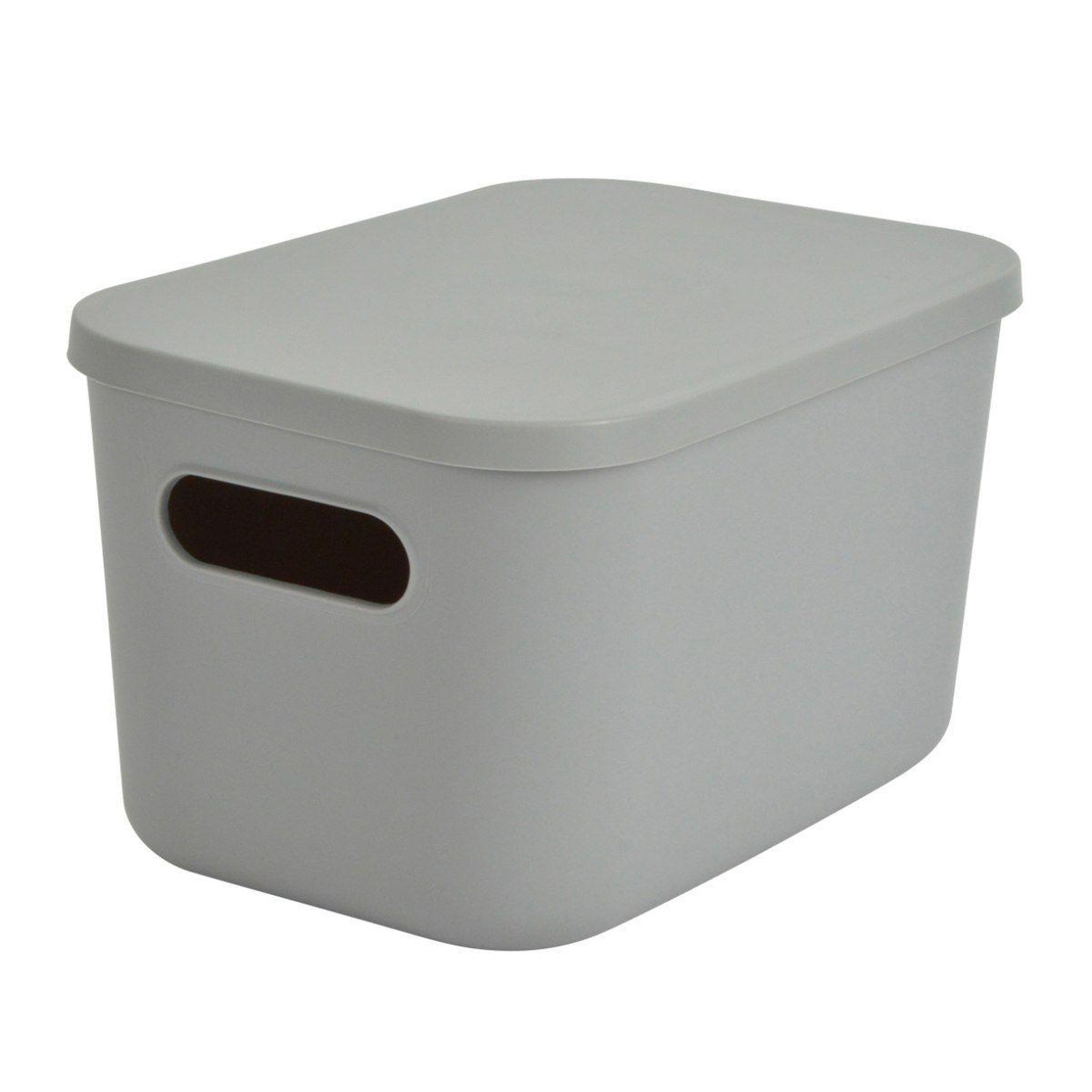 Voir la diapositive 1 : HOMEA Boîte de rangement avec couvercle  iris  4,5l gris