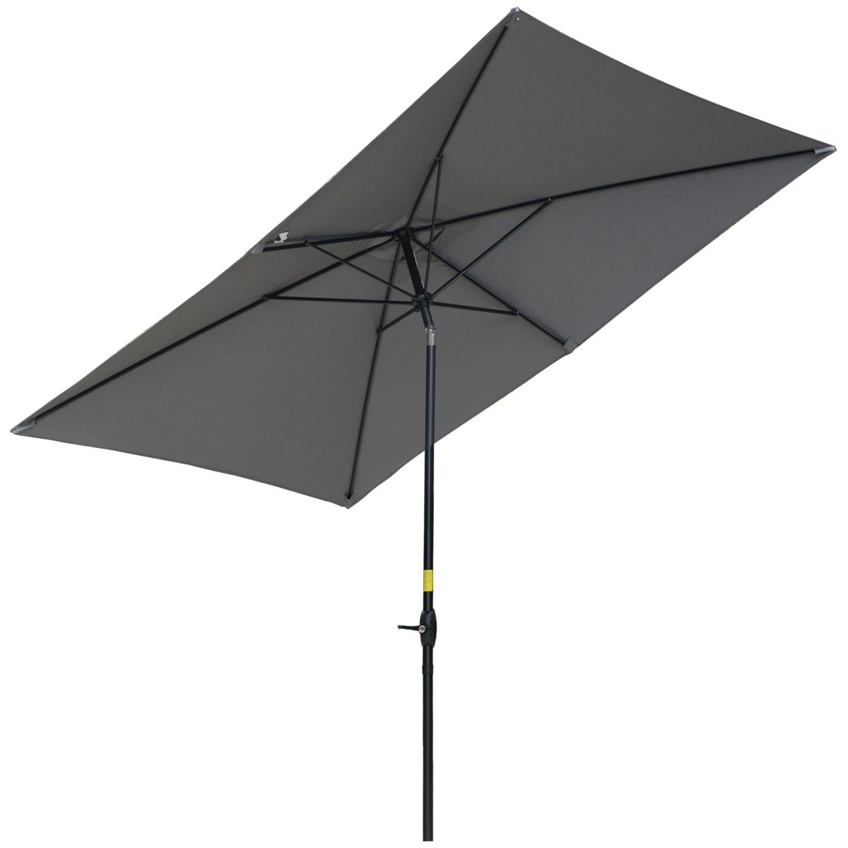 OUTSUNNY Parasol rectangulaire inclinable de jardin avec manivelle alu. métal polyester haute densité anti UV 50+ gris