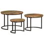 Voir la diapositive 2 : VIDAXL Tables gigognes 3 pcs bois massif de recuperation