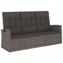 Voir la diapositive 2 : VIDAXL Banc de jardin inclinable et coussins gris 173cm resine tressee