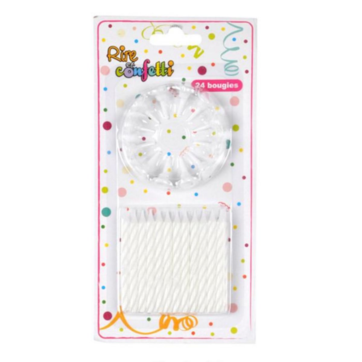 Paris Prix Lot de 24 Bougies d'Anniversaire  Support  5cm Blanc