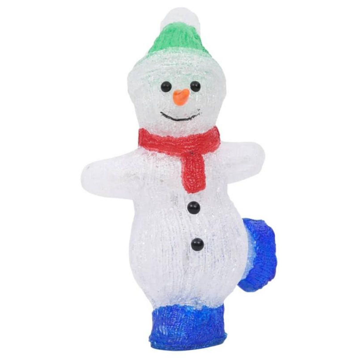 VIDAXL Silhouette de bonhomme de neige de Noël LED Acrylique 30 cm