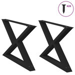 VIDAXL Pieds de table basse 2 pcs noir 70x(42-43,3) cm acier