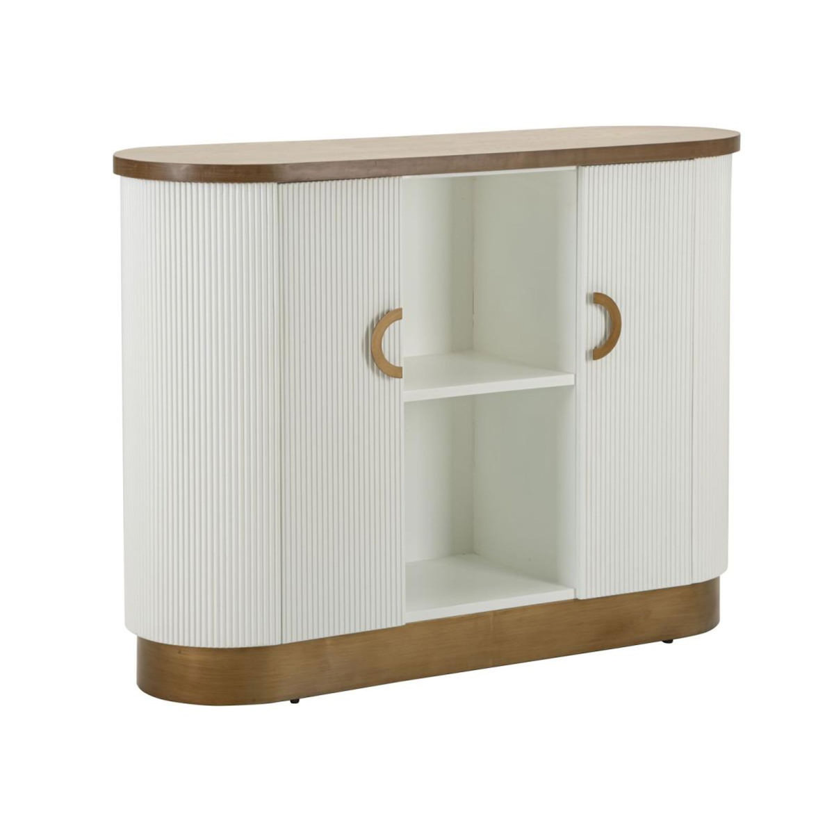 Paris Prix Bahut 2 Portes en Bois  Tolosa  121cm Blanc & Naturel