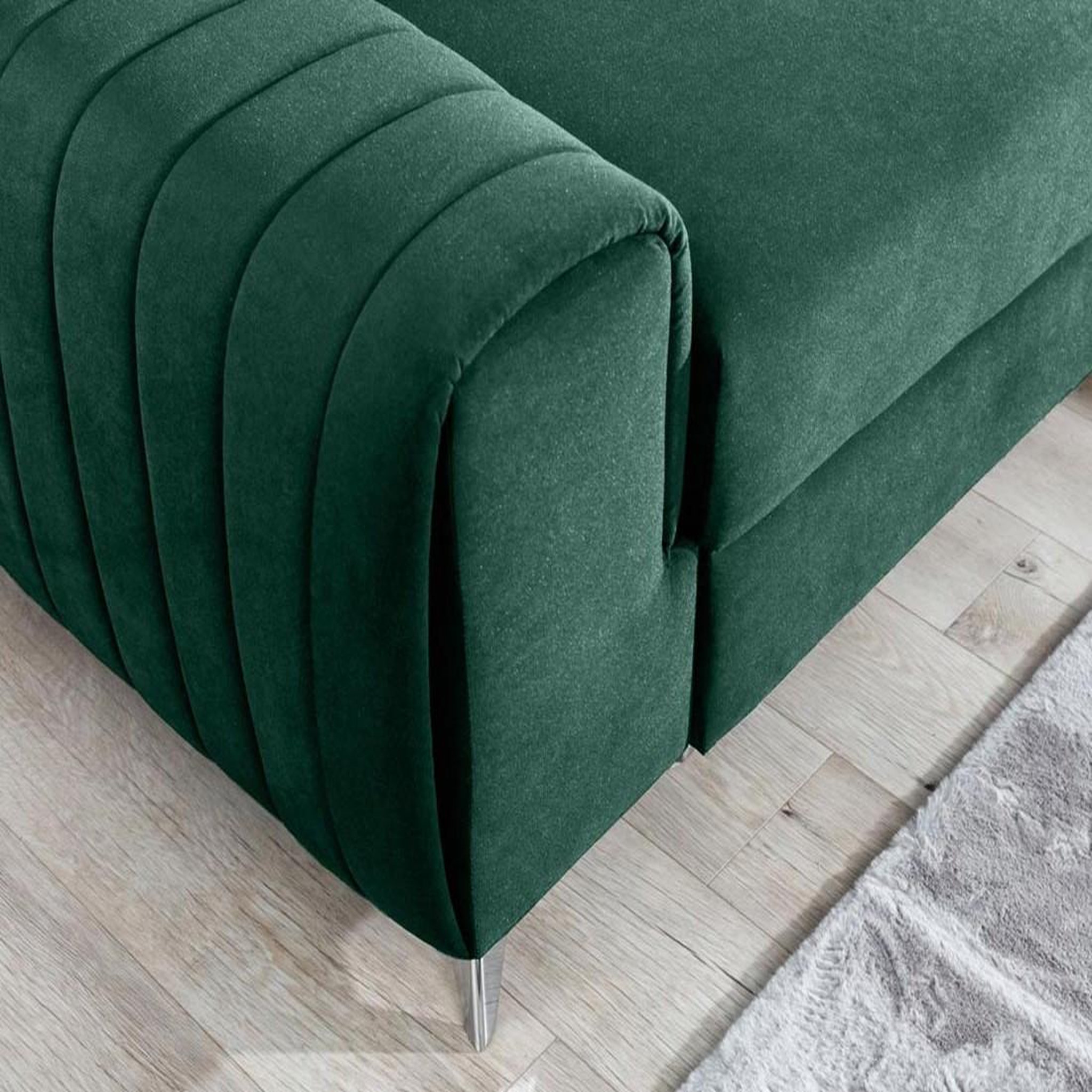 Voir la diapositive 3 : BEST MOBILIER Talisay - canapé d'angle droit - 5 places - convertible avec coffre - en velours