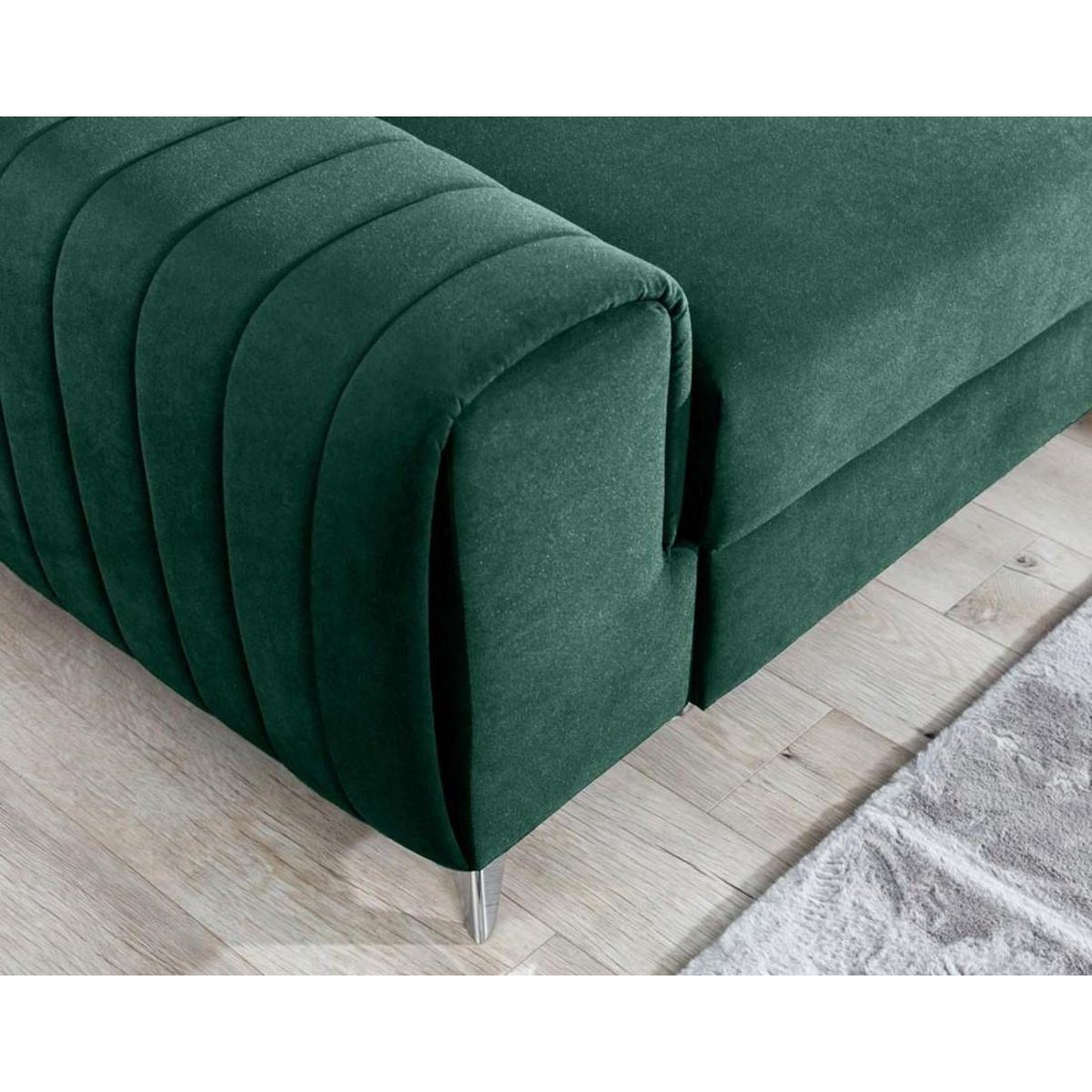 BEST MOBILIER Talisay - canapé d'angle droit - 5 places - convertible avec coffre - en velours