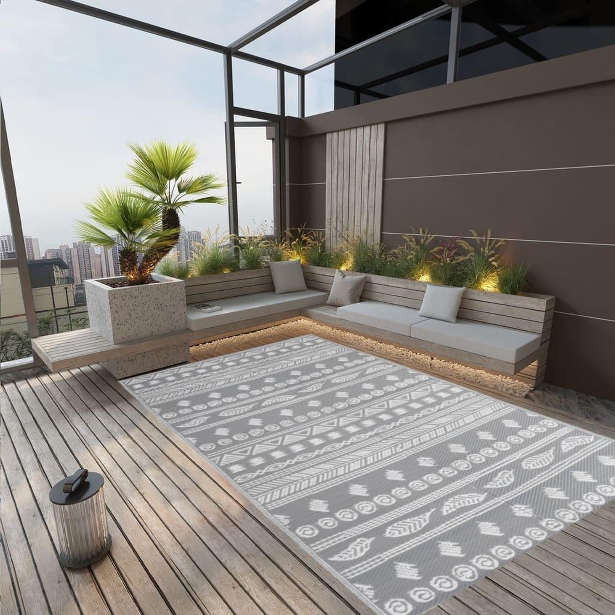 Voir la diapositive 1 : VIDAXL Tapis d'exterieur ARAKIL Gris 140x200 cm PP