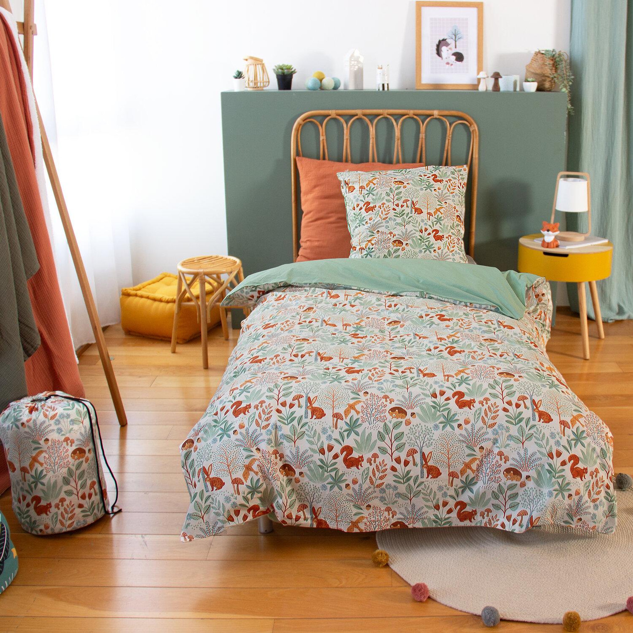 Voir la diapositive 1 : Home collection Parure housse de couette 2pcs 140x200 100% coton 57 fils - pierrot