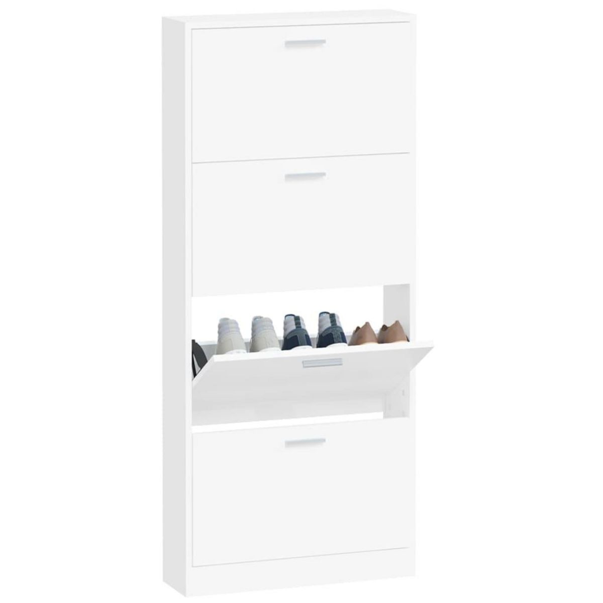 VIDAXL Armoire a chaussures Blanc 59x17x150 cm Bois d'ingenierie