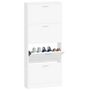 Voir la diapositive 4 : VIDAXL Armoire a chaussures Blanc 59x17x150 cm Bois d'ingenierie
