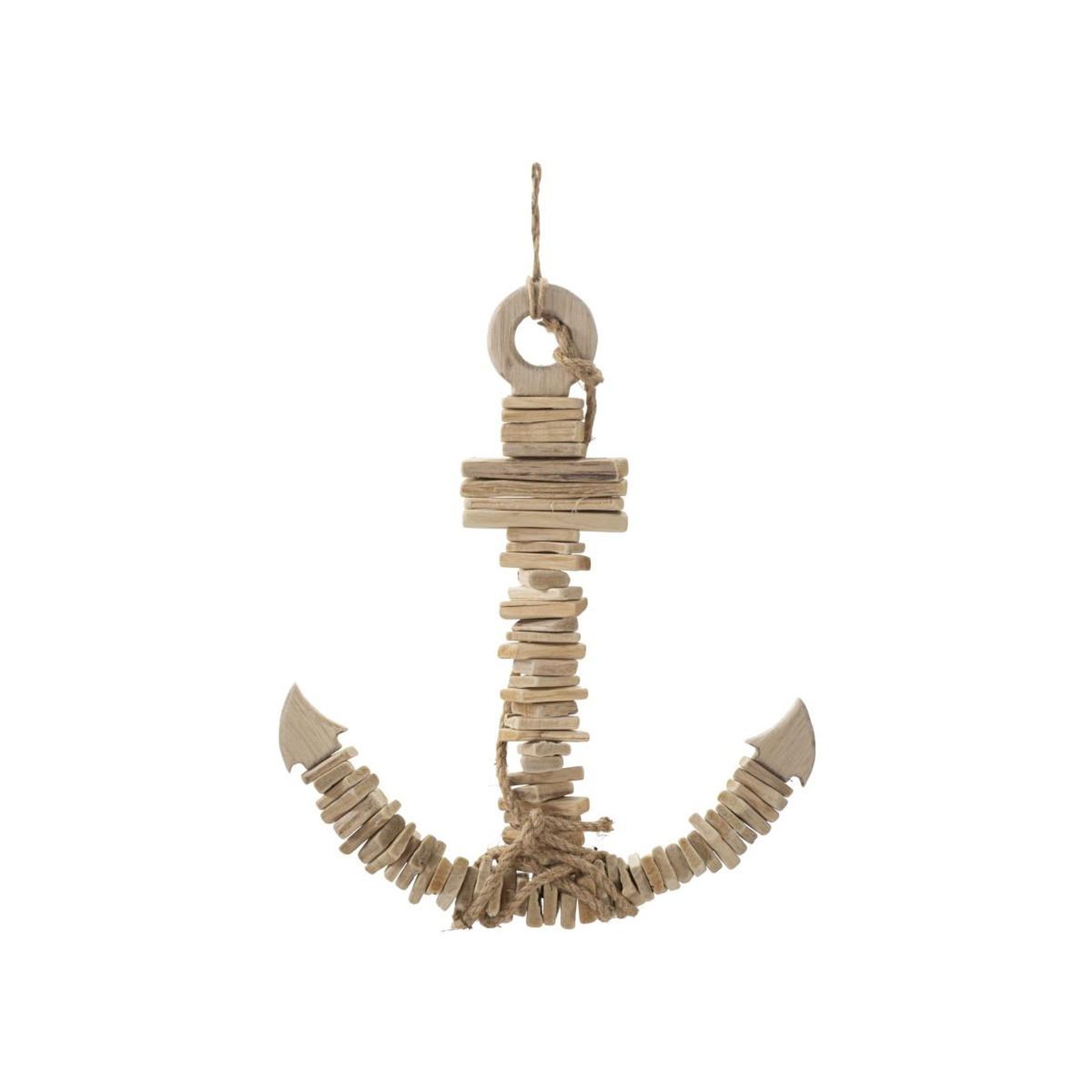 Paris Prix Décoration murale en bois à suspendre  ancre  46cm naturel