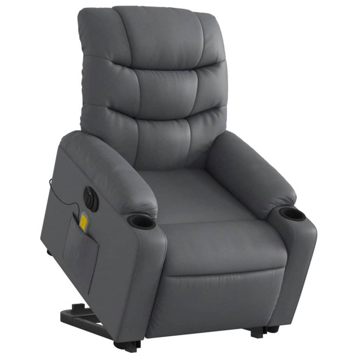 VIDAXL Fauteuil inclinable de massage electrique gris similicuir