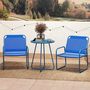 Voir la diapositive 5 : OUTSUNNY Ensemble salon de jardin 3 pcs 2 fauteuils et table ronde bleu