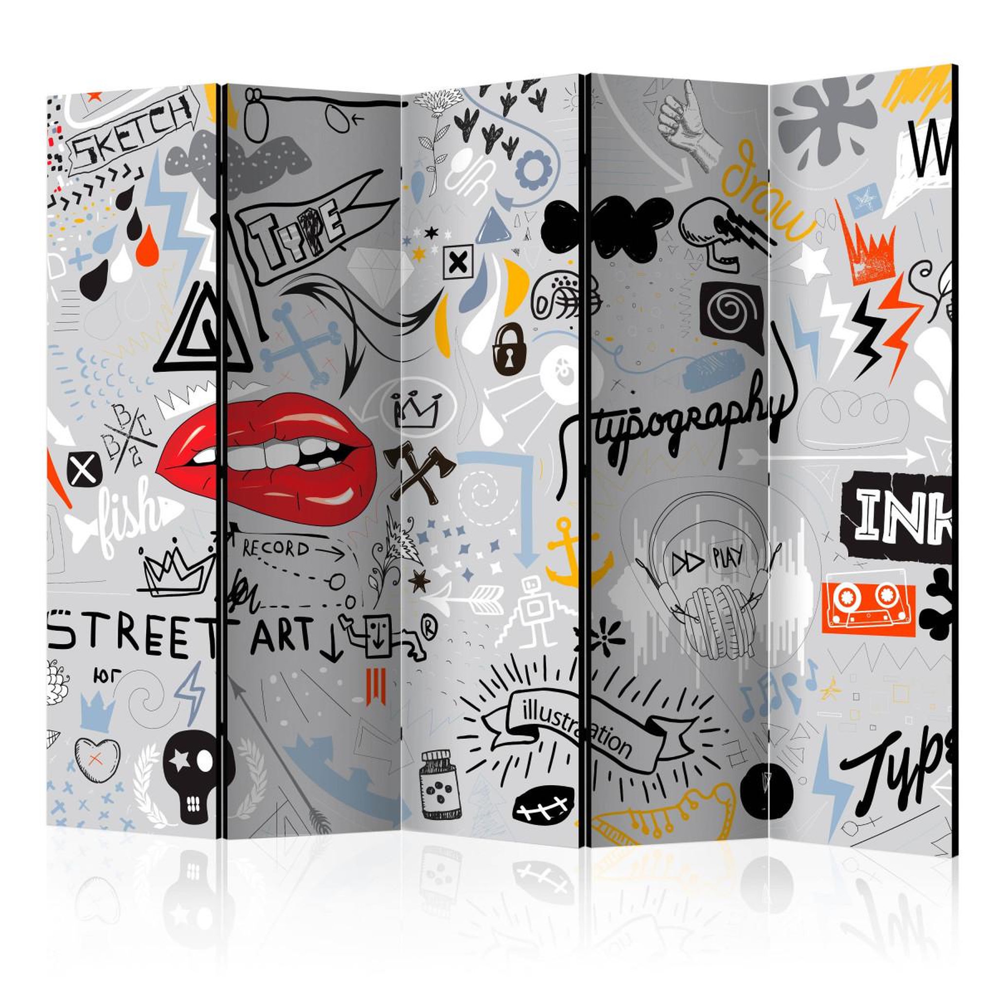Paris Prix Paravent 5 volets  stream of thought  172x225cm