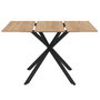 Voir la diapositive 3 : ID MARKET Table à manger extensible carrée ALIX 4-6 personnes pied araignée bois et noir 80-120 cm