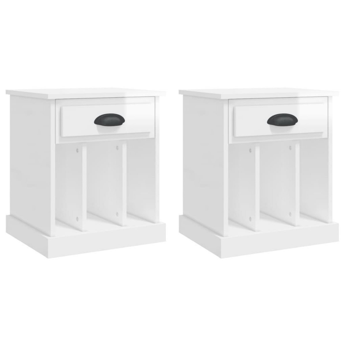 VIDAXL Tables de chevet 2 pcs blanc brillant 43x36x50 cm