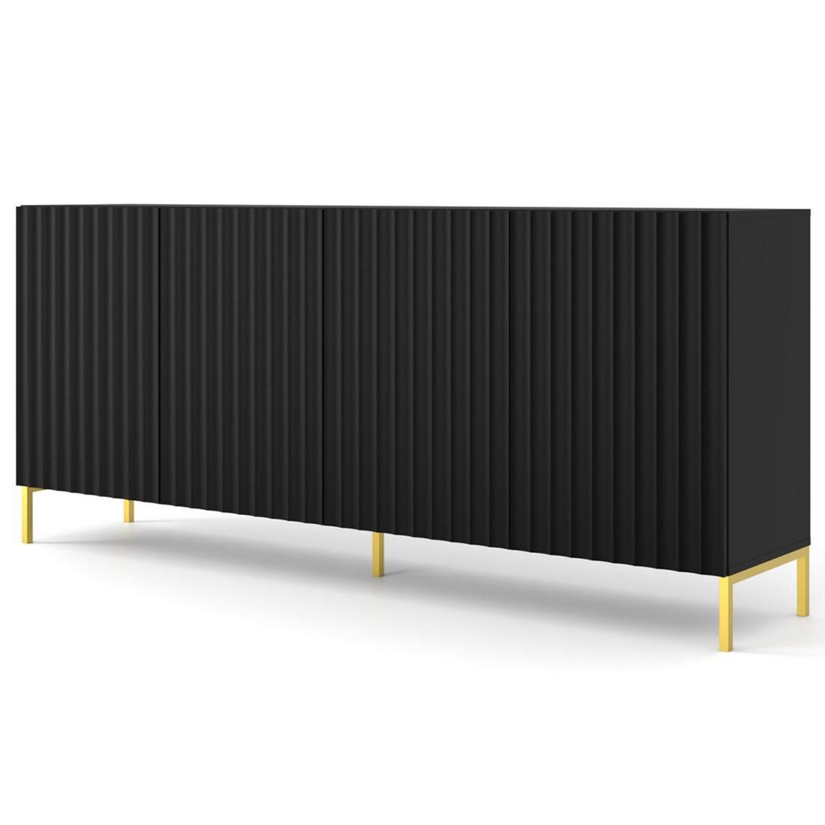 BEST MOBILIER Lara - buffet bas - pieds dorés - 200 cm