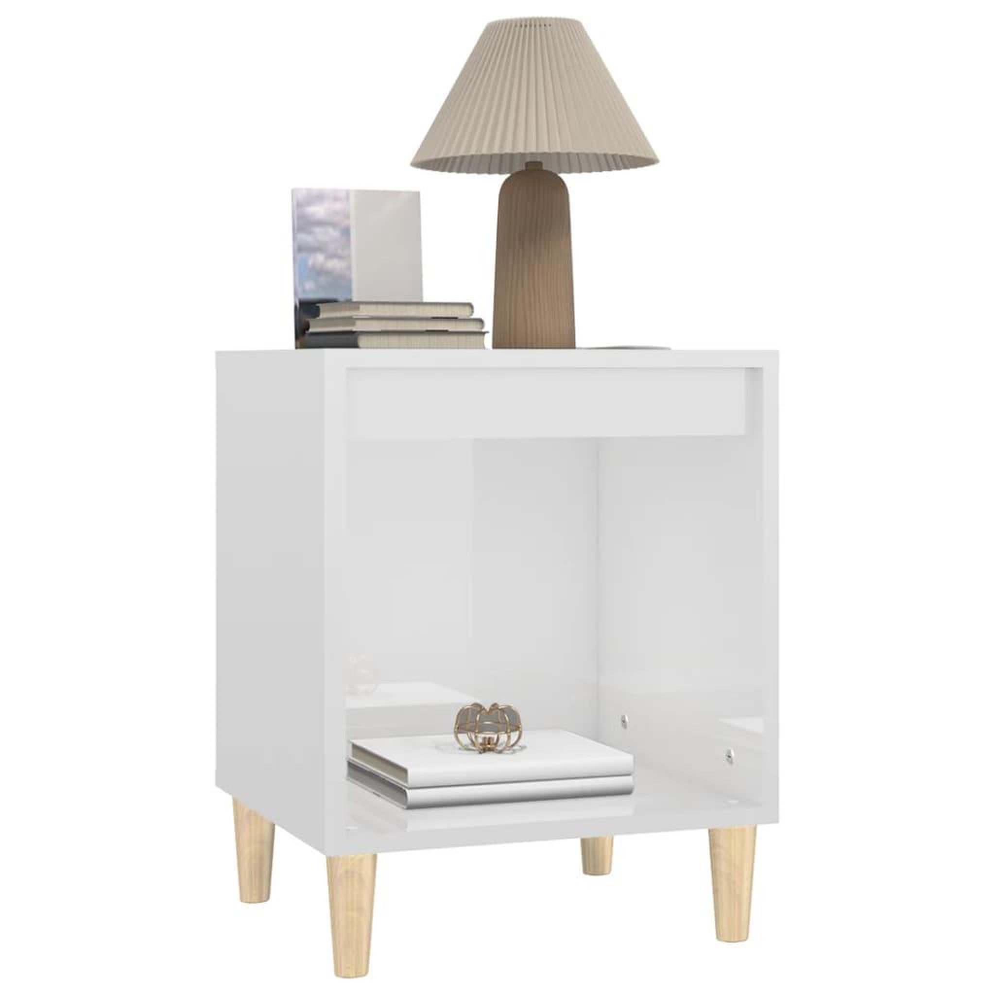Voir la diapositive 4 : VIDAXL Table de chevet Blanc brillant 40x35x50 cm Bois d'ingenierie