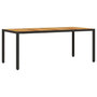 Voir la diapositive 4 : VIDAXL Ensemble a manger de jardin et coussins 7pcs noir rotin acacia