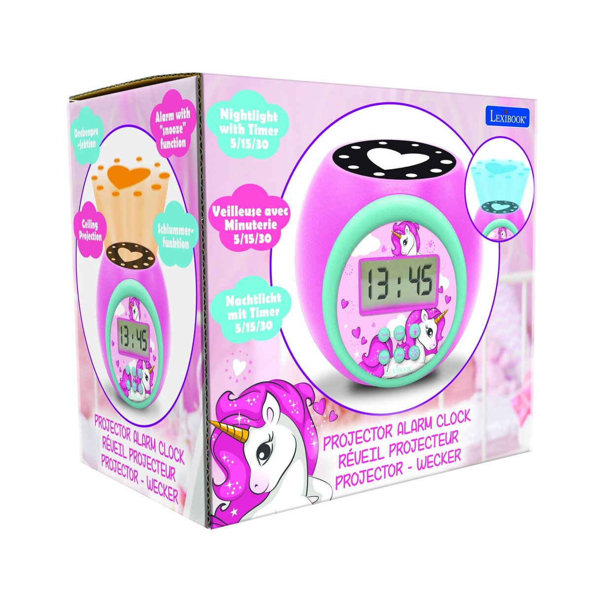 Lexibook Réveil Projecteur Licorne