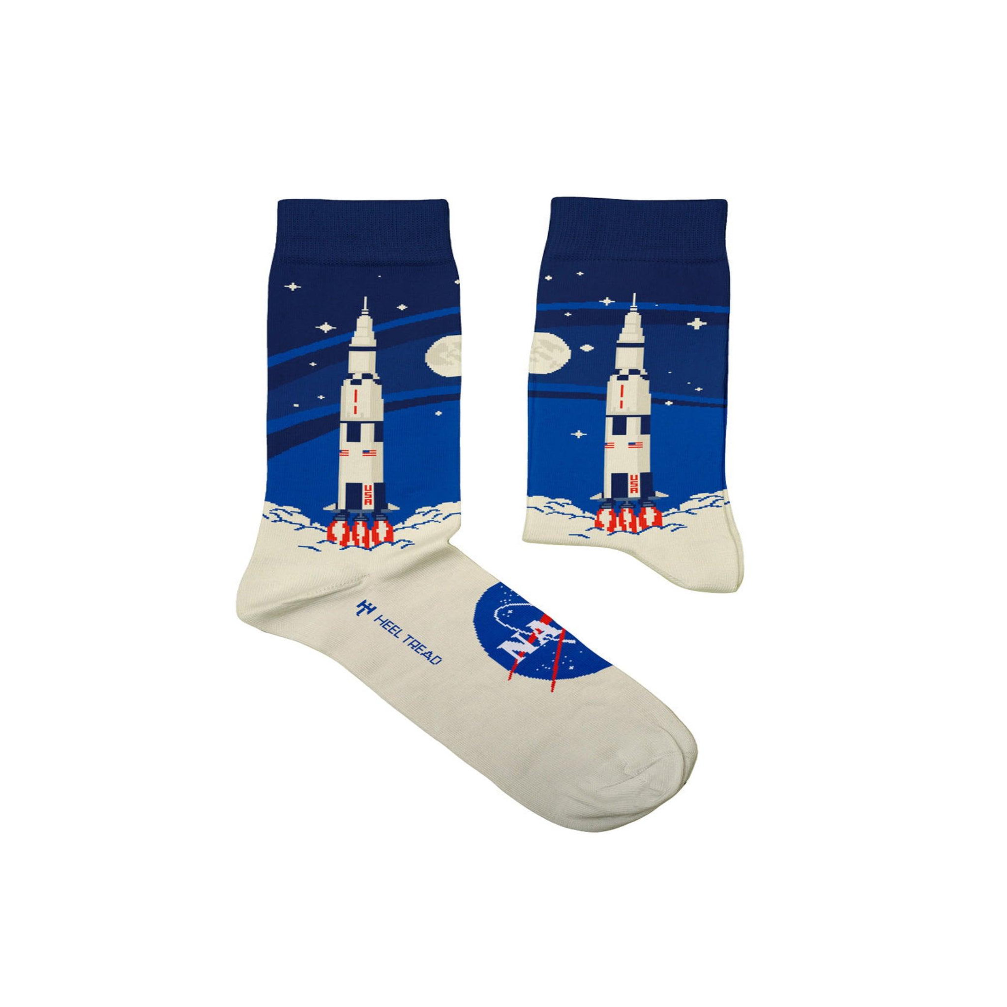 SOCK AFFAIRS Chaussettes lanceur saturn v de la nasa. Coloris disponibles : Multicolore