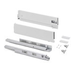 EMUCA SRL Tiroir extérieur Vertex avec réglages 3D hauteur 131mm -  40kg -  profondeur 550mm -  Acier -  Peint en blanc