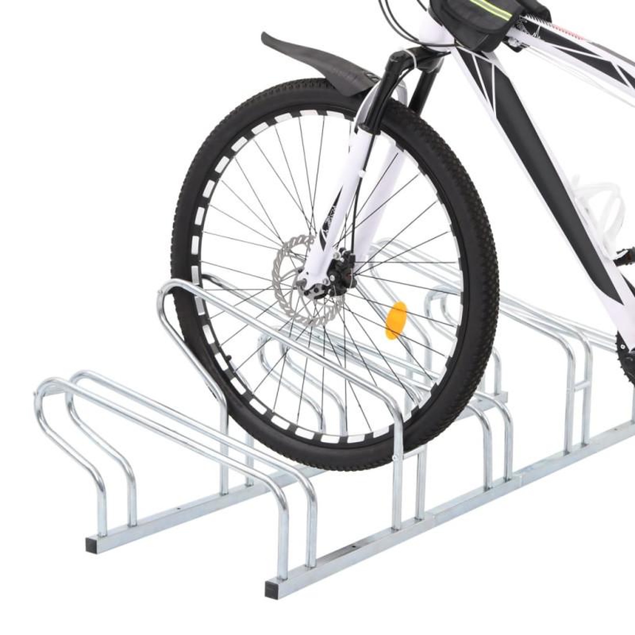 Voir la diapositive 2 : VIDAXL Support de vélo au sol autoportant pour 5 vélos acier galvanisé